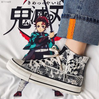 Giày vải Canvas họa tiết anime Kimetsu No Yaiba Graffiti cá tính