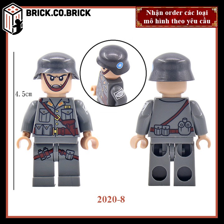 Phụ kiện MOC Army- Lính Quốc dân đảng- Đồ chơi lắp ráp minifig và non-lego mô hình sáng tạo trang trí quân đội- 2020-8