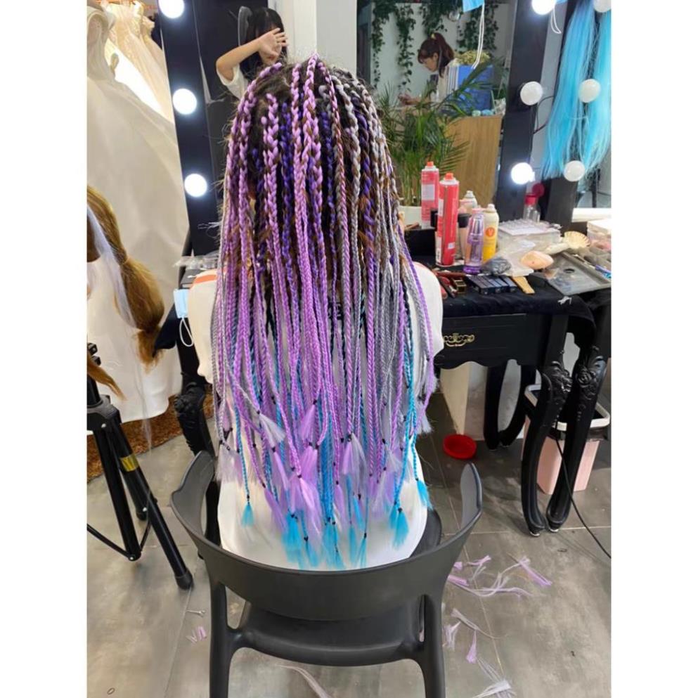 Bím tóc giả màu thắt tóc bện Dreadlock , box braid cá tính dài đủ màu