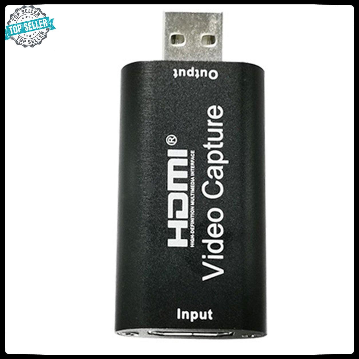 [hàng mới về] Video Capture Card USB 2.0 HDMI HD Video Audio Grabber Record Box Black