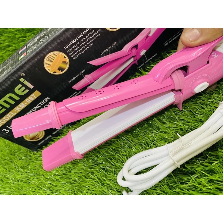 Máy Uốn, Duỗi, Bấm Tóc 3 Trong 1 Kemei Km - 987