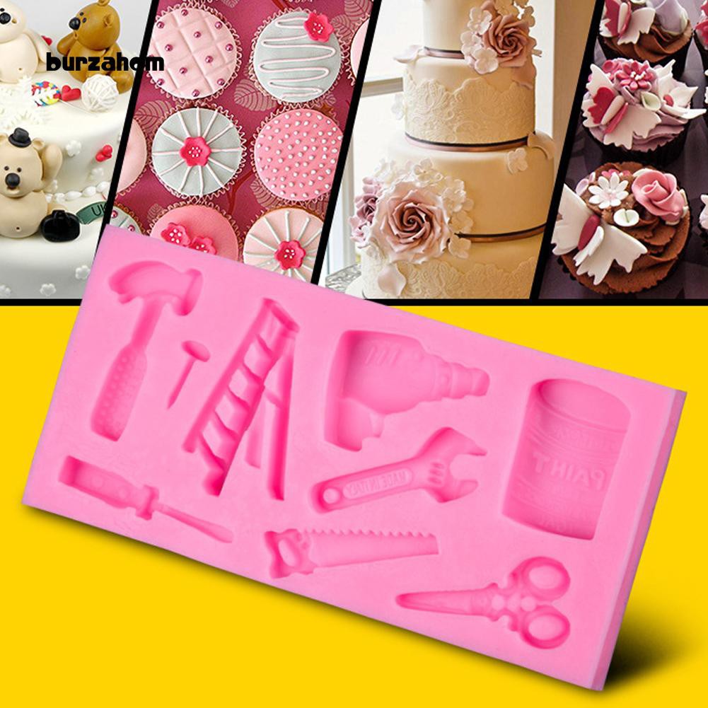 Khuôn Silicon làm bánh taojo hình các công cụ sửa chữa độc đáo