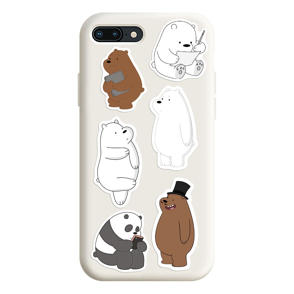 50 Miếng dán hình gấu dễ thương chống thấm nước độc đáo trang trí điện thoại / ván trượt