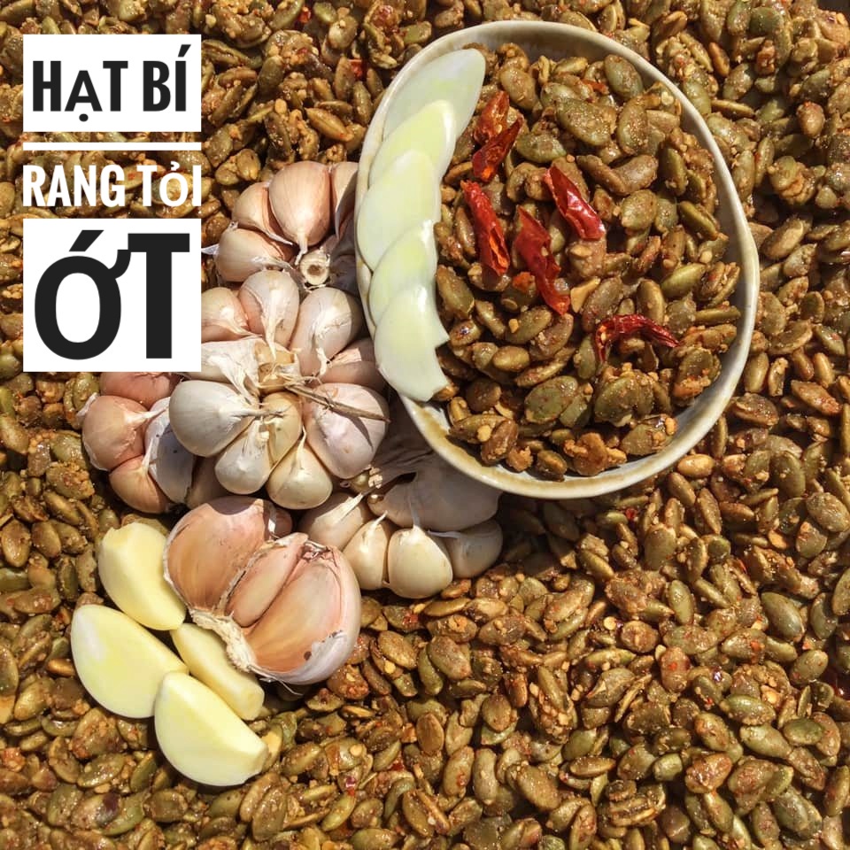 Hạt Bí Rang Tỏi Ớt - Lon 500gr