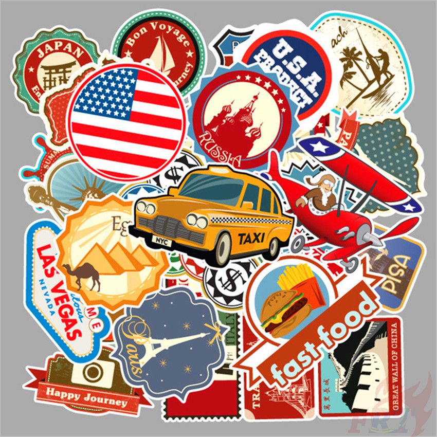 100Pcs/Set ❉ Famous Tourist City Scenery Series 02 - City Travel Stickers ❉ Tourist Attraction DIY Fashion Mixed Luggage Laptop Skateboard Doodle Decal Stickers