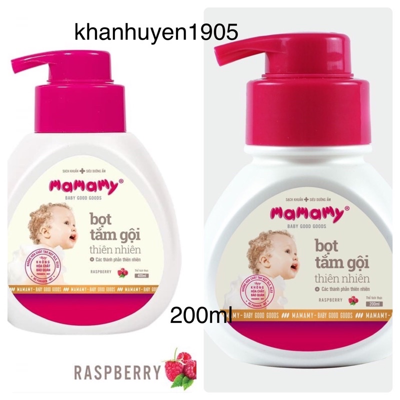 BỌT TẮM GỘI THIÊN NHIÊN MAMAMY 400ml ( sữa tắm gội 2 in 1)