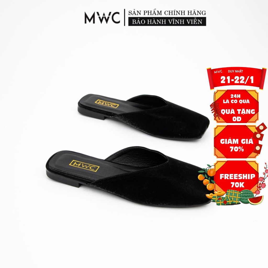 Dép Sục Nữ MWC Đế Bệt Mũi Vuông Basic Thời Trang NUDE-8063