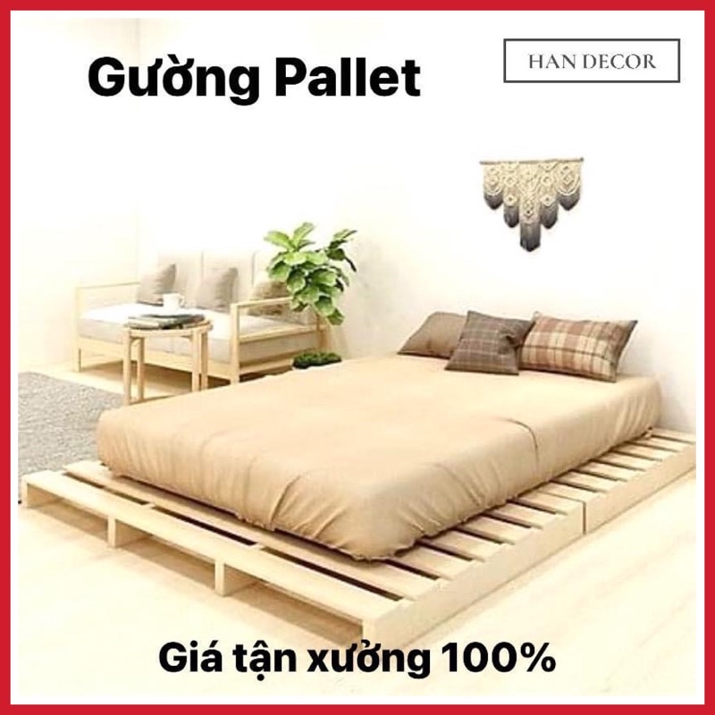 GIƯỜNG PALLET GỖ THÔNG 4 TẤM THÔNG MINH TIỆN DỤNG