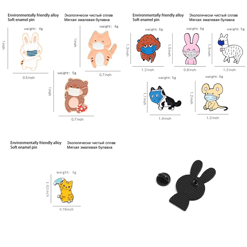 Trâm Cài Áo Hình Động Vật Hoạt Hình Dễ Thương