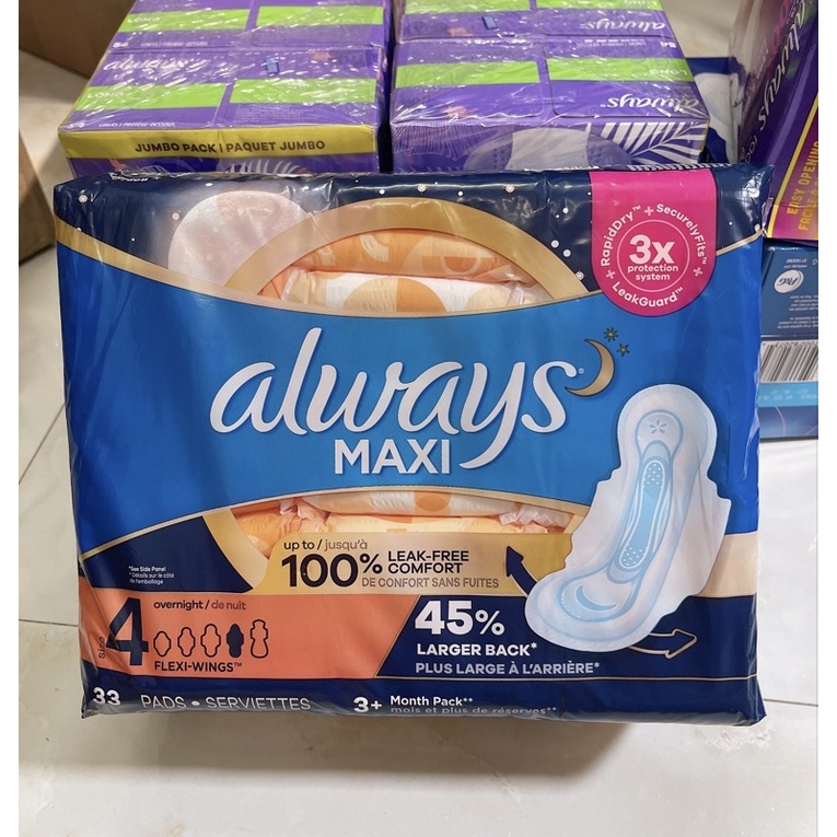Băng vệ sinh Always Maxi ban đêm size 4 & 5 - dành cho người ra nhiều !!!
