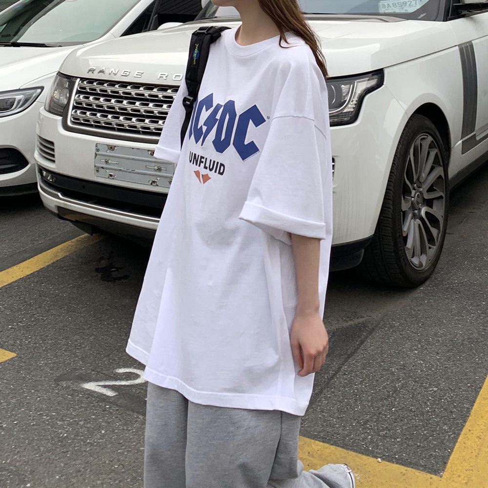 Jiashucheng Áo Thun Nữ Ngắn Tay In Chữ Phong Cách Trẻ Trung Năng Động