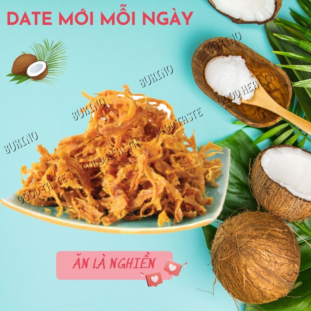 Mực xé tẩm vị BUKINO hộp pet 250gr, đồ ăn vặt khô mực xé cay ngon rẻ an toàn vệ sinh thực phẩm Hà Nội