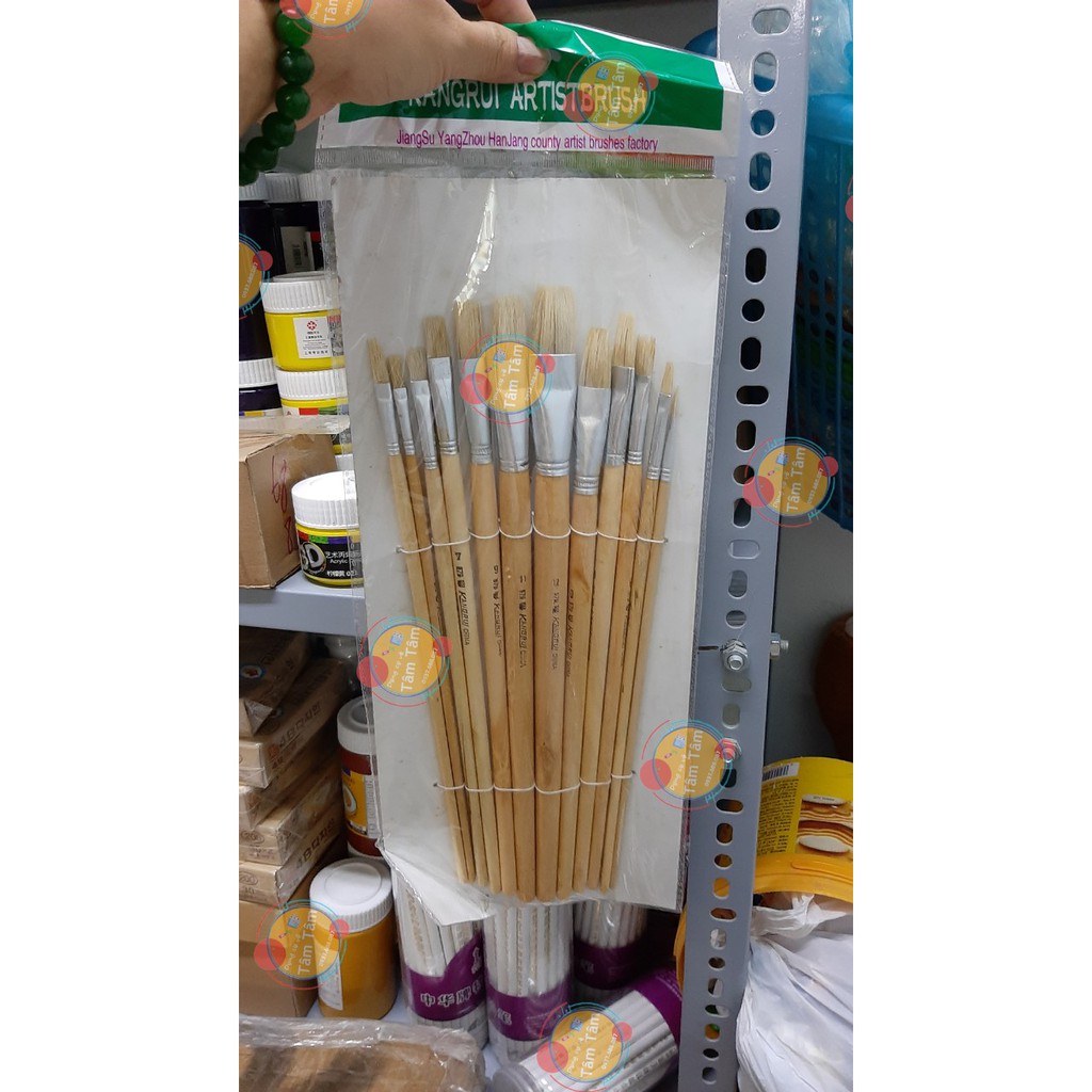 [ TÂM TÂM ]-Bộ cọ vẽ sơn dầu, cọ vẽ acrylic đầu bằng 579 hàng đẹp