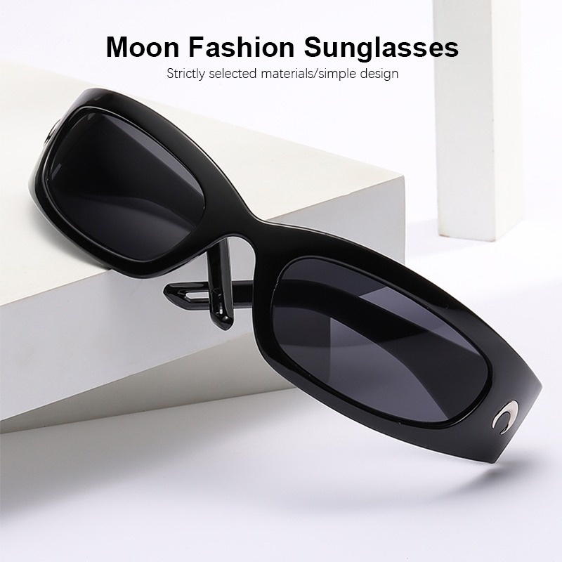 Kính Mát Tròng Mặt Trăng Chống Tia UV400 Thời Trang Sang Trọng Cho Nam Nữ