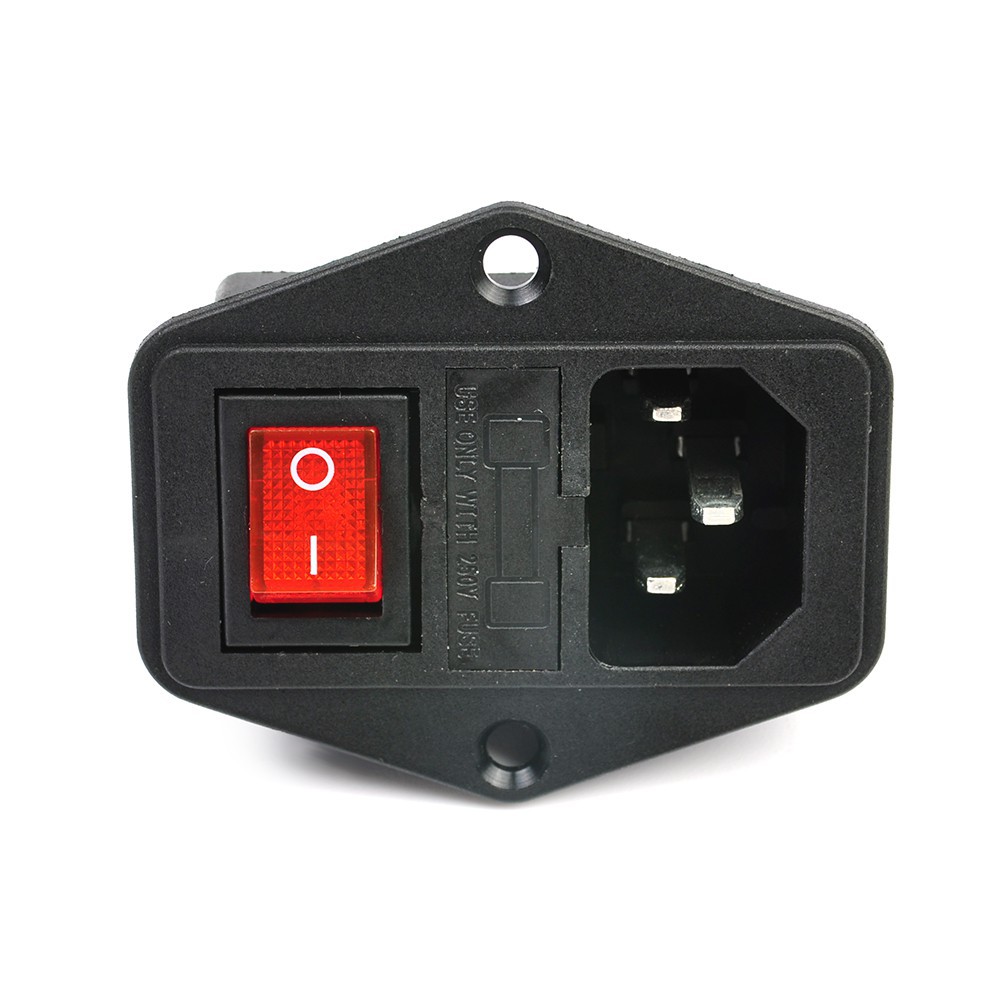 Cổng nguồn cắm đực với công tắc cầu chì/ 3 Pin IEC320 C14 AC/ điện 10A 250V
