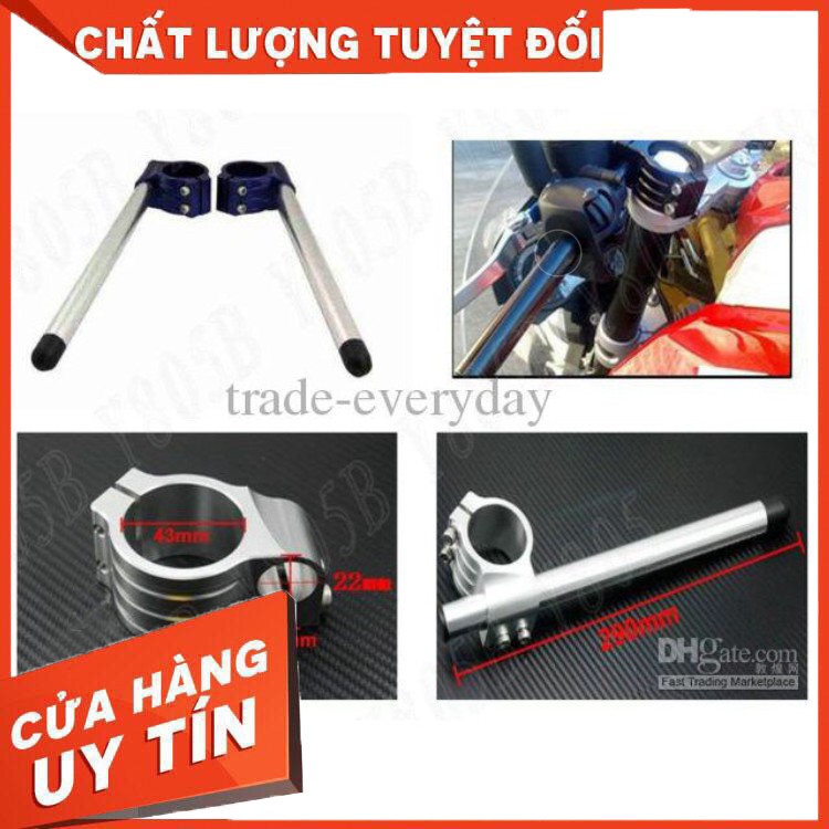 Ghi đông clip-on độ Cafe racer nhôm CNC Nguyên khối 45mm lắp cho thụt USD