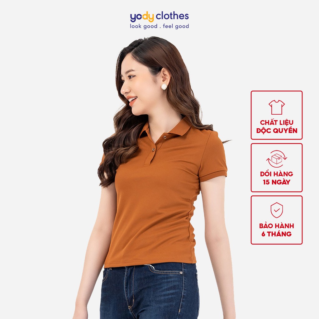 Áo phông polo nữ YODY sợi cafe thoáng mát khử mùi APN4388 | WebRaoVat - webraovat.net.vn