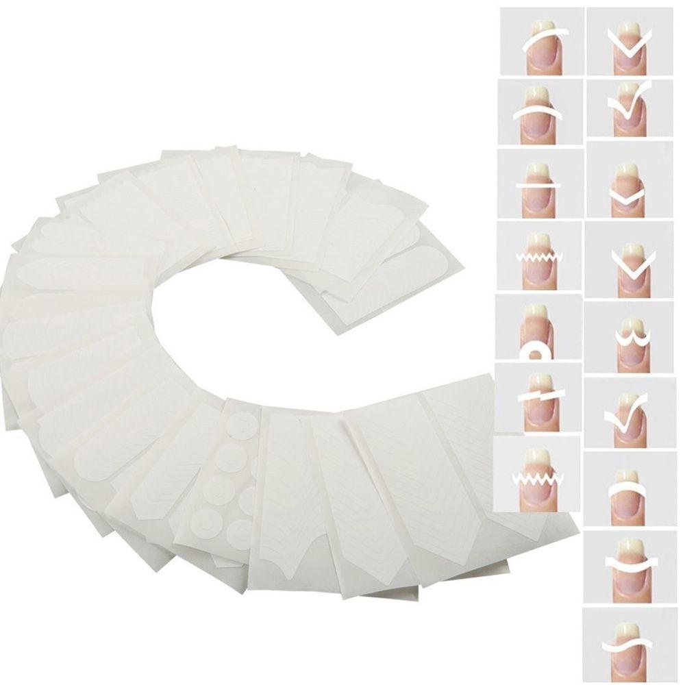 Miếng Dán Dẫn Hướng Dẫn Vẽ Móng Pháp Màu Trắng