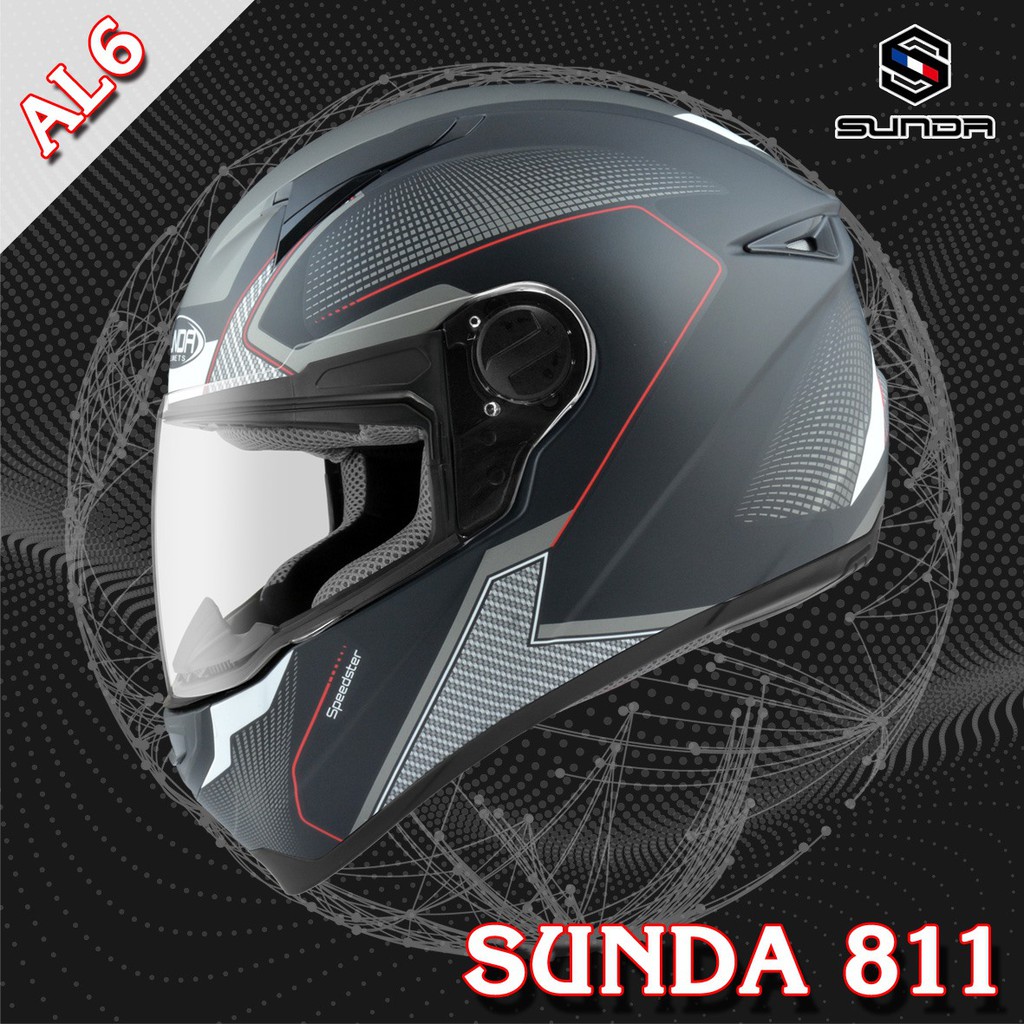 Mũ bảo hiểm SUNDA 811 tem AL6 đen