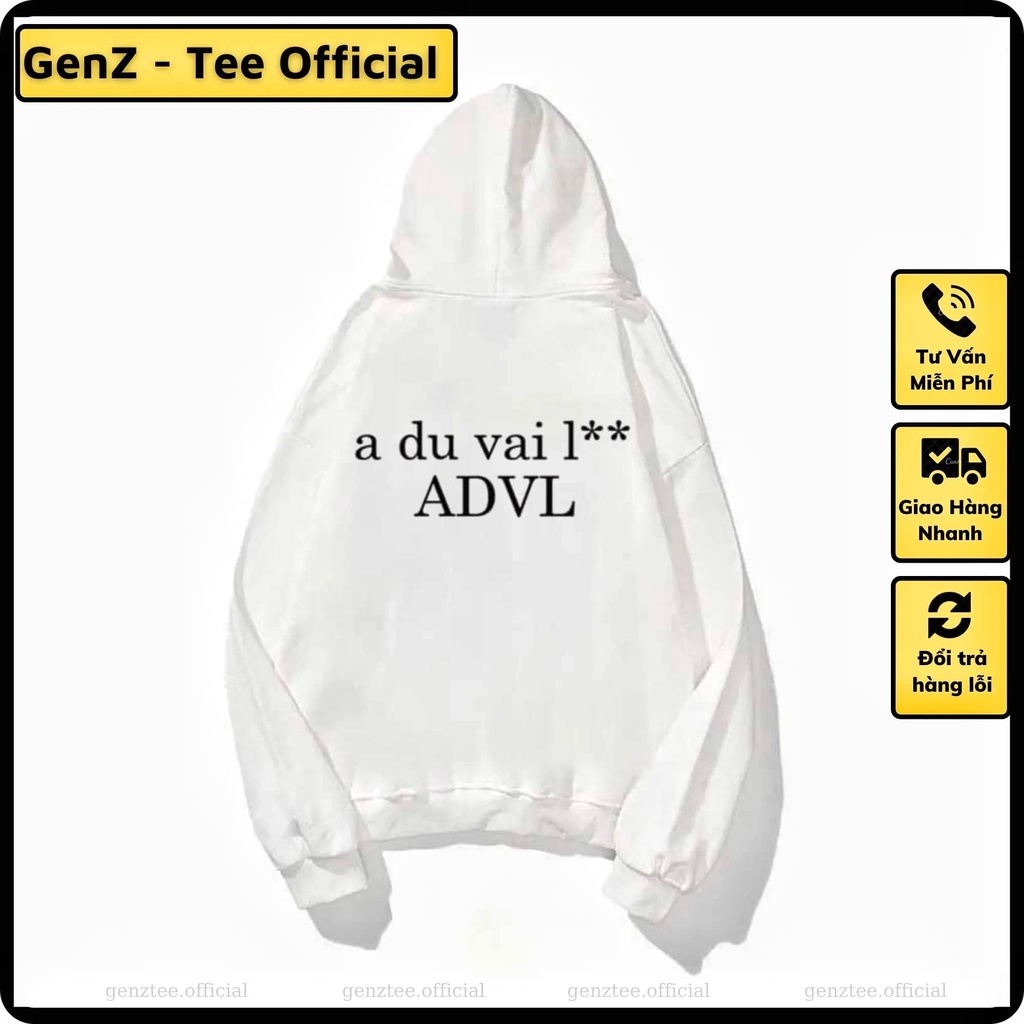 Áo hoodie nỉ Á Dù Vãi Lon vải nỉ bông dày dặn phong cách trẻ trung, nam nữ mặc form cực đẹp