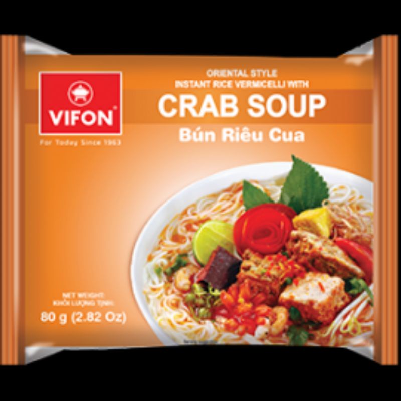 Bún Riêu Cua 80gram 30 gói /1 thùng và Bánh Đa Cua 60gram × 30 gói/1Thùng