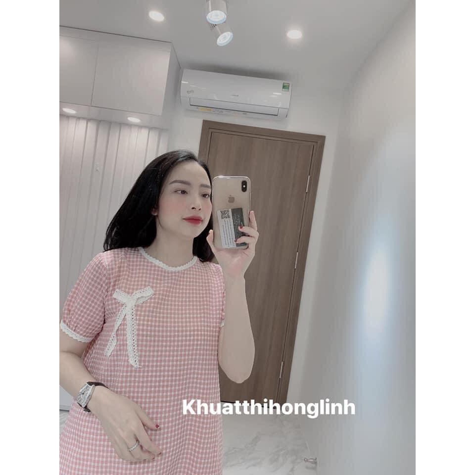 Váy kẻ thô viền ren màu đỏ điệu đà | BigBuy360 - bigbuy360.vn