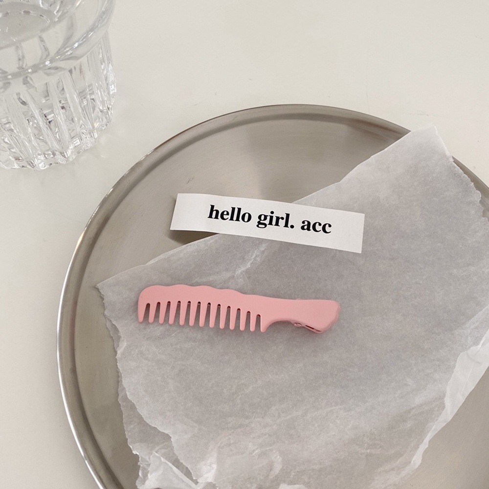 Kẹp tóc phối hình chiếc lược màu kẹo thời trang cho nữ