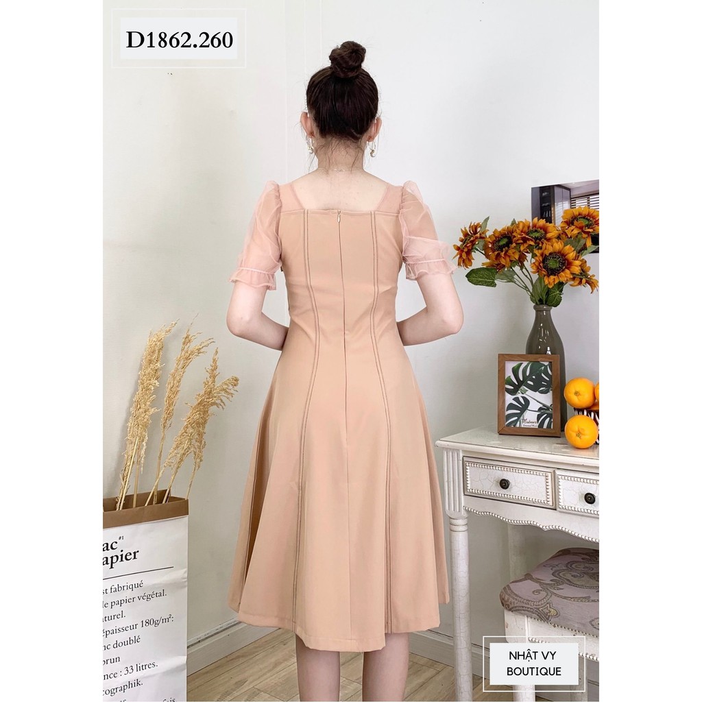 [Mã BMBAU50 giảm 50K đơn 150K] Đầm dự tiệc dáng xòe viền chỉ tay lưới  Nhật Vy BOUTIQUE - D1862 | BigBuy360 - bigbuy360.vn