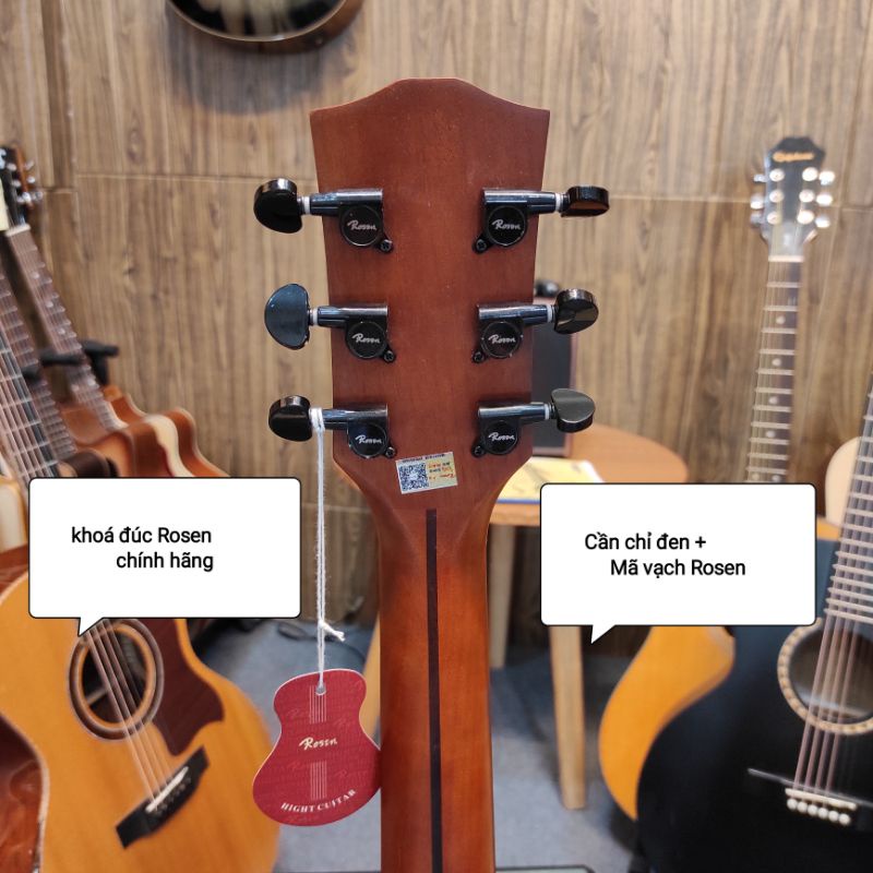 Đàn Guitar Acoustic Rosen G15 Chính Hãng - Tặng Full Phụ Kiện