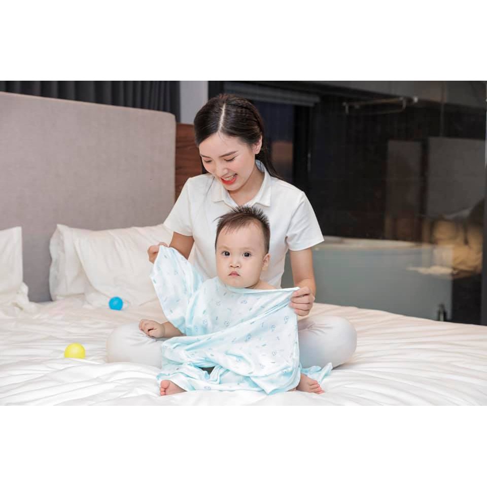 Khăn tắm cao cấp Mipbi 3 lớp 100% sợi tre mềm mại, kháng khuẩn nhiều kích cỡ
