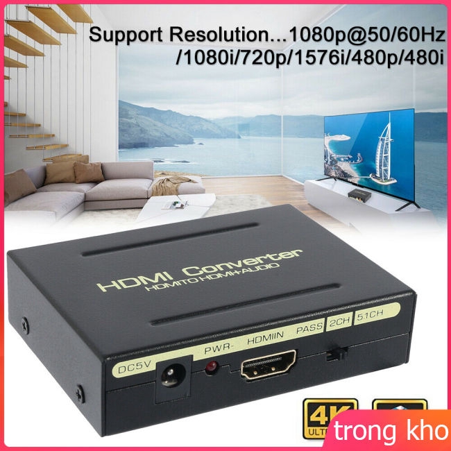 Đầu chia chuyển đổi HDMI sang HDMI & Optical SPDIF RCA 1080P chất lượng cao