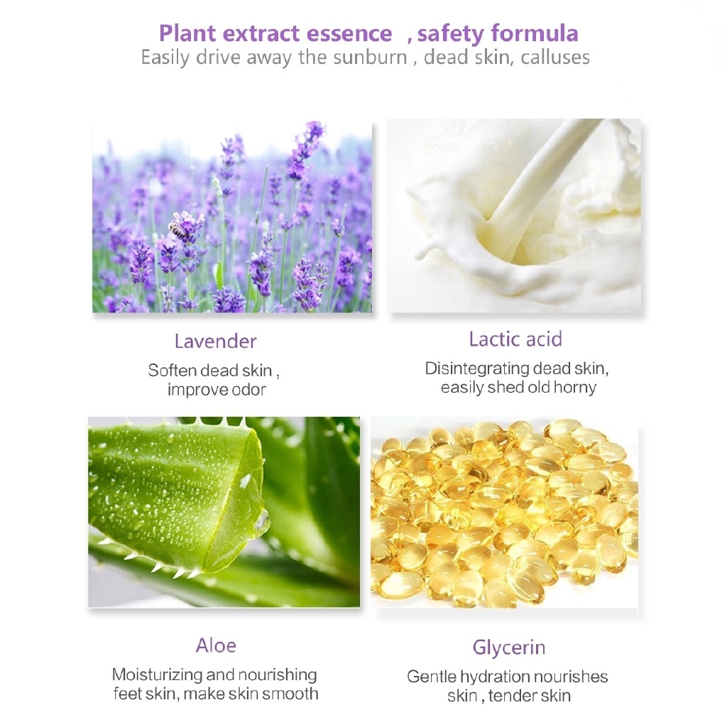 Mặt nạ bàn chân tẩy da chết với chiết xuất hoa oải hương dưỡng ẩm và làm trắng da
