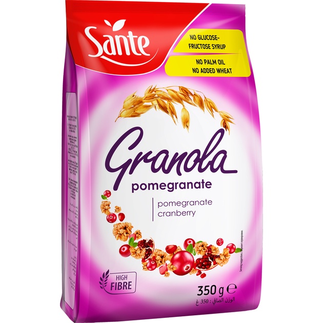 DATE T8/2023 Ngũ Cốc dinh dưỡng Sante Granola pomegranate (Lựu, nam việt quốc) 350g