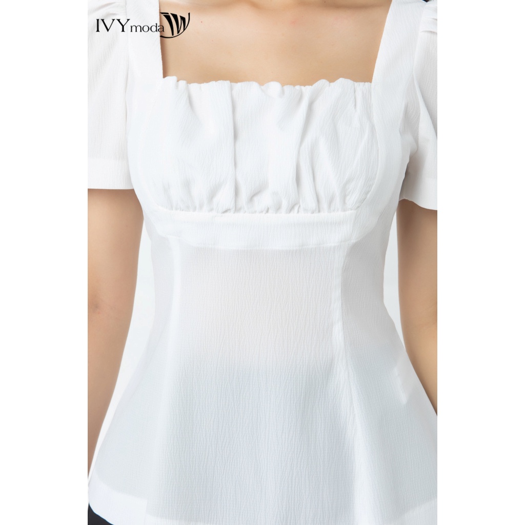 Áo peplum nữ phối nhún IVY moda MS 16B9227