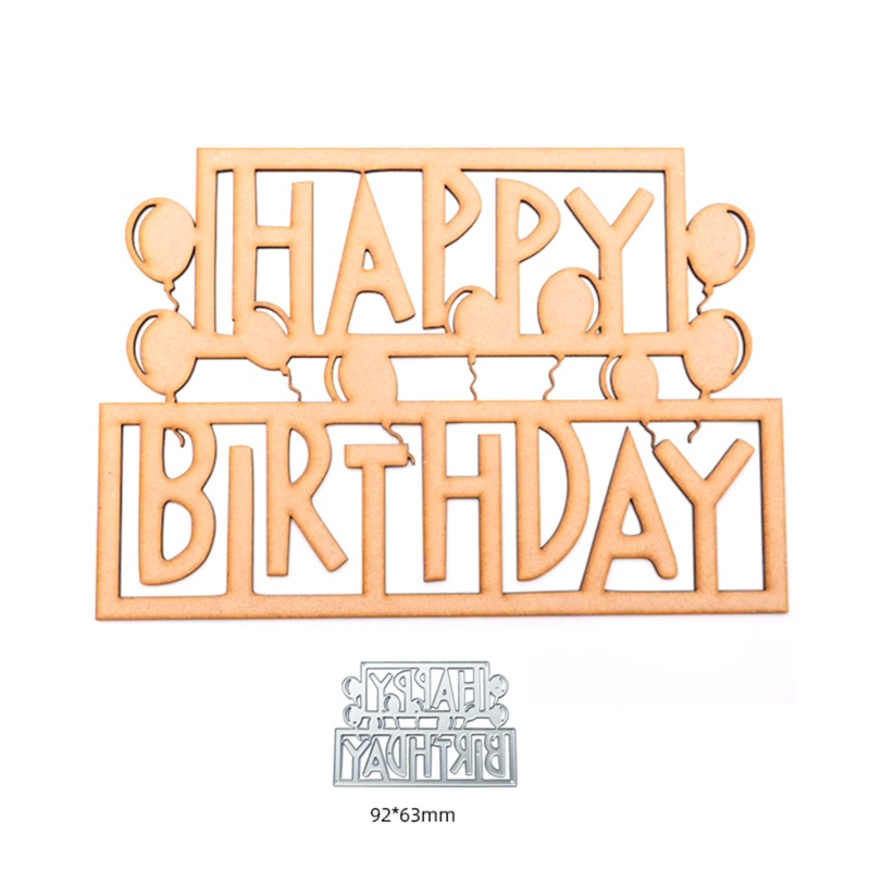 Khuôn Cắt Giấy Kim Loại Họa Tiết Happy Birthday