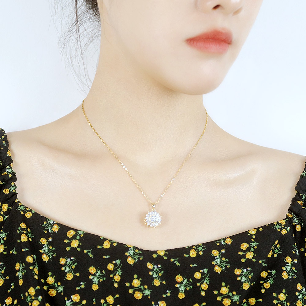 Vòng cổ OPK GDX057 bằng thép không gỉ đính đá zircon thời trang cho nữ