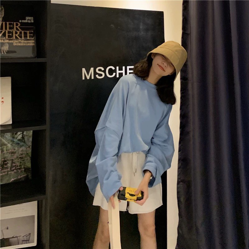 ÁO DÀI TAY TRƠN 10 MÀU PASTEL UNISEX - ÁO THUN NỈ TRƠN HOT | BigBuy360 - bigbuy360.vn