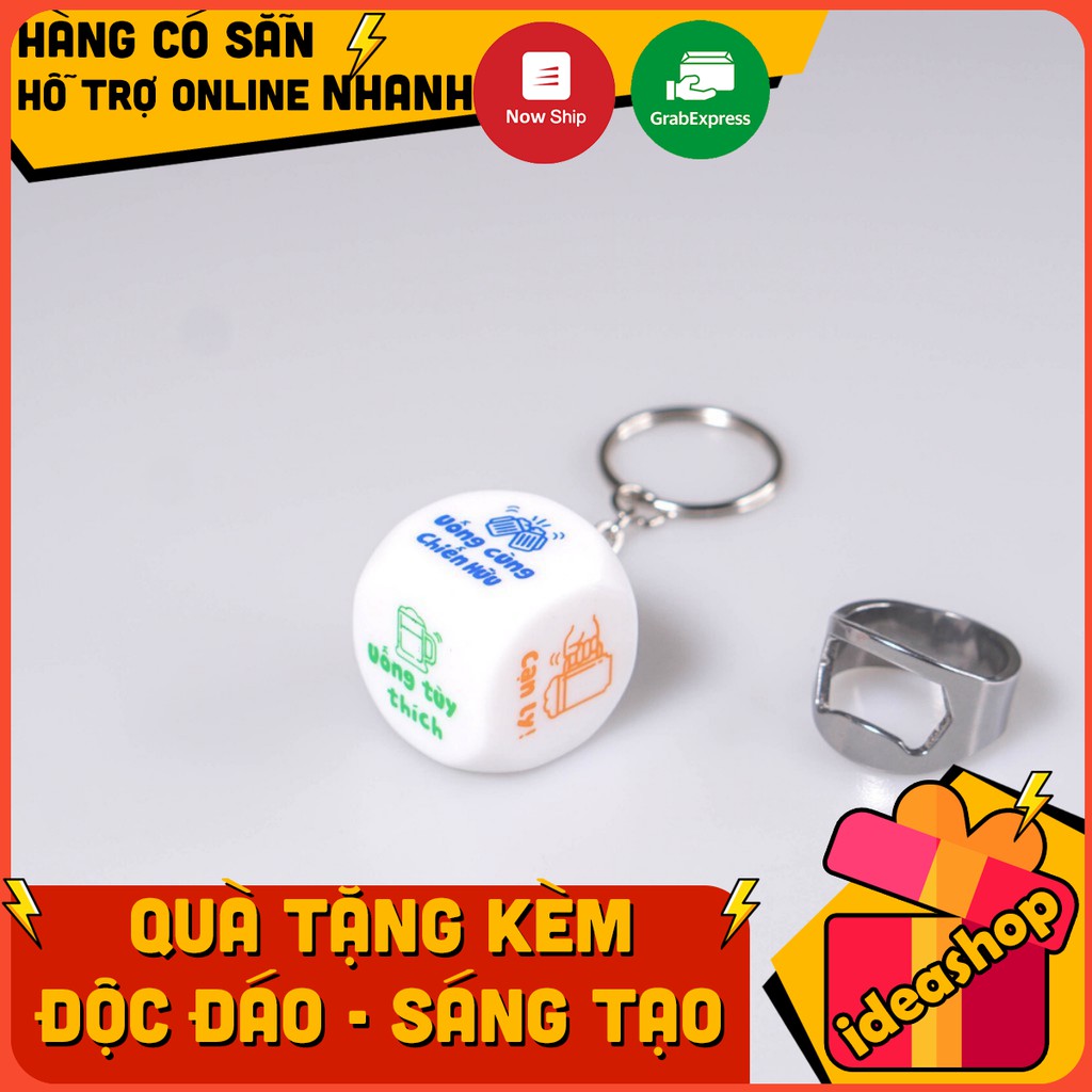 Combo 2 Món Nhẫn Khui Bia,Móc Khoá Xí Ngầu