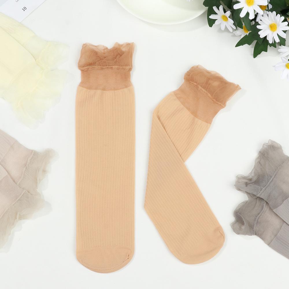 Sumu Vớ Lụa Kính Phụ Nữ Sexy|Tất Ren Trơn Màu Xinh Xắn Dành Cho Nữ