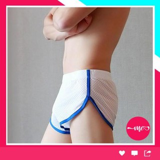 [ HOT SALE ] Quần ngủ nam có miếng lót nâng đỡ - vải lỗ thoáng mát - quần lót 2in1 cao cấp - quan ngu nam co lot trong