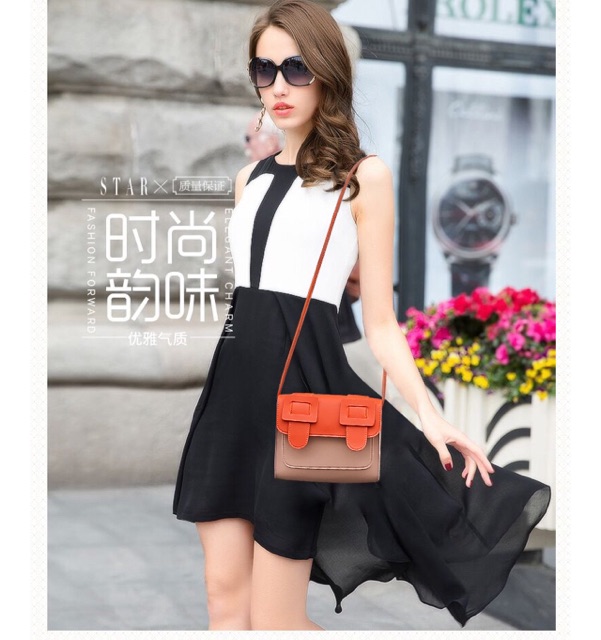 [XẢ] Túi đeo chéo nữ ổ vuông Quảng Châu xinh xắn