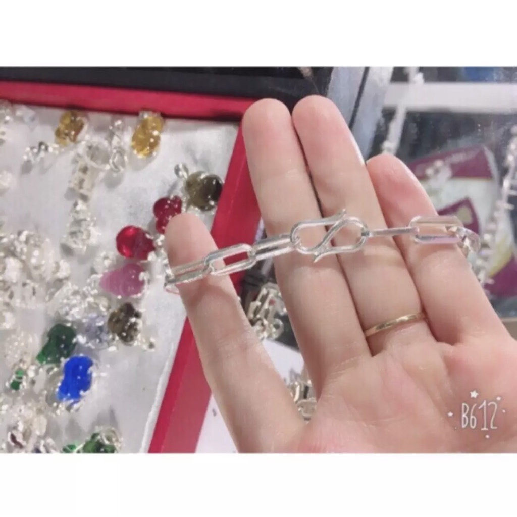 Lắc tay xích bạc thật mắt xích liền cá tính - Kho sỉ bạc Nhất Linh