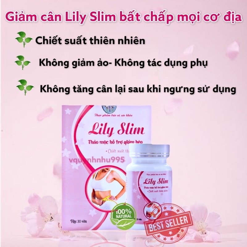 Thảo Mộc Giảm Cân Lily Slim Chính Hãng ❤️FREESHIP XTRA❤️ Viên giam can hỗ trợ giảm cân nhanh không phải là thuốc