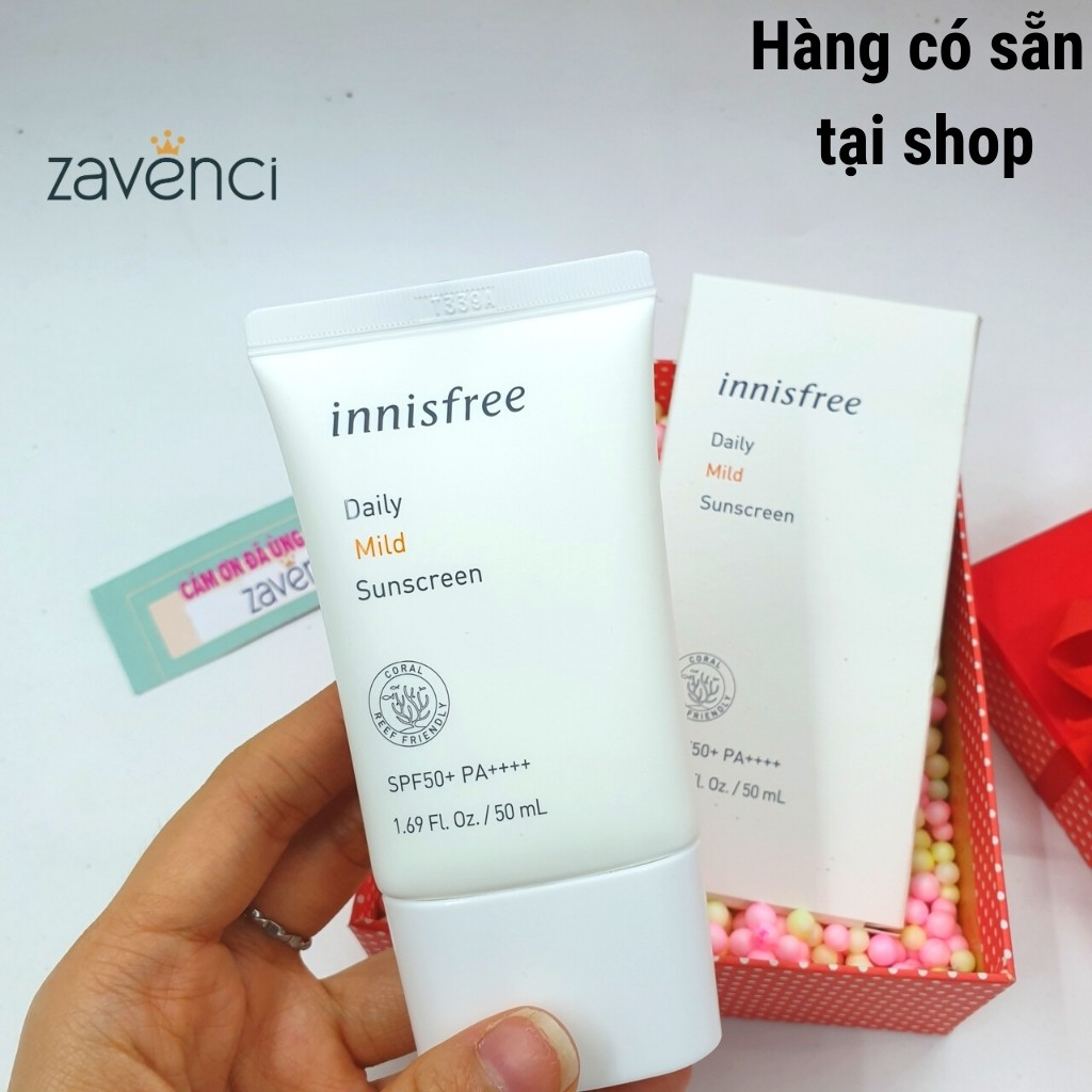 Kem Chống Nắng INNISFREE Chăm Sóc Da Dưỡng Ẩm Daily Mild Suncreen SPF50+ PA++++ (50ml)