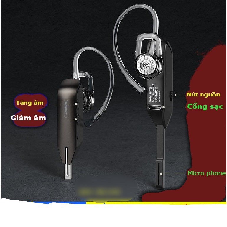 CHÍNH HÃNG  Tai nghe cao cấp Remax Double Mic, model: RB - T38, tự động kết nối Bluetooth 5.0 T38