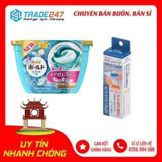 Combo Hộp 17 viên nước giặt xả hương hoa + Xà phòng thanh giặt cổ áo nội địa Nhật Bản