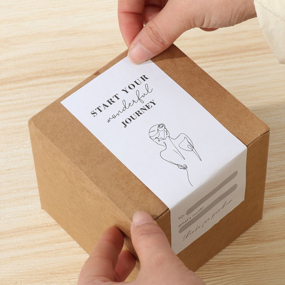 Set 50 miếng dán trang trí in chữ Thank You 6*15cm đa năng