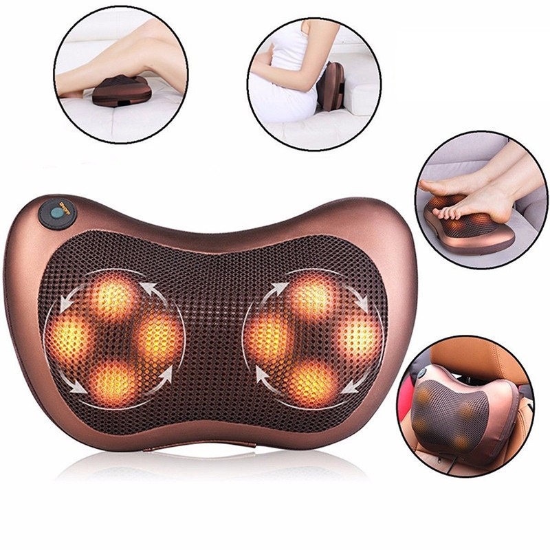 Gối Massager Cổ Vai Gáy 8 Bi Hồng Ngoại Công Nghệ Nhật Bản Cao Cấp