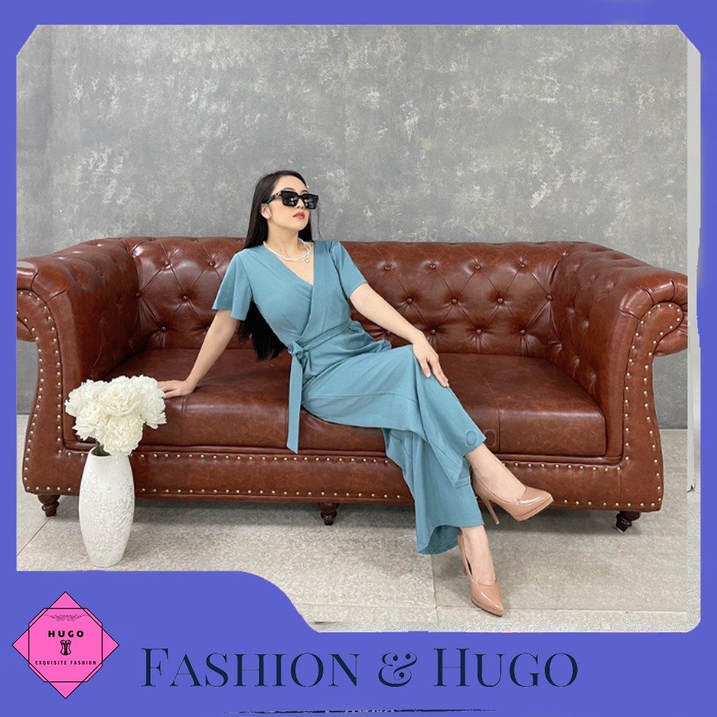 Bộ Thiết kế JUM áo liền quần, cổ áo chữ V sang chảnh ✦ Ống quần xuông mẫu HOT HIT siêu đẹp, siêu xịn ღ