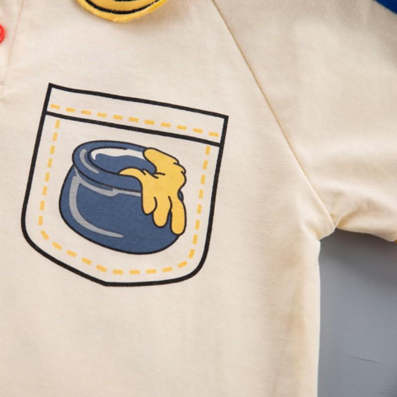 Set áo thun tay ngắn + quần short họa tiết hoạt hình thời trang cho bé 1-6 tuổi